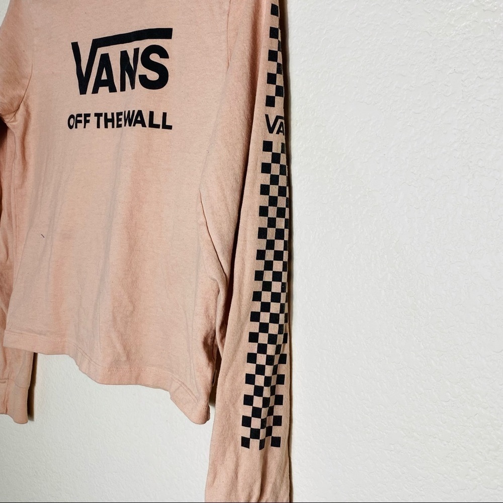 Vans Flying V Checkered Long Sleeve Crop Top Size: X-Small - Picture 4 of 6